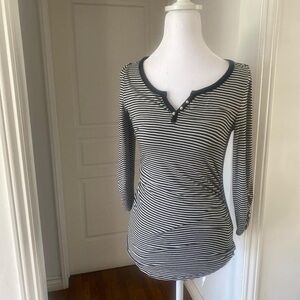 Black and White Striped Women's Top